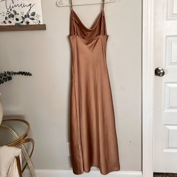 Champagne Slit Maxi Dress - Picture 3 of 5